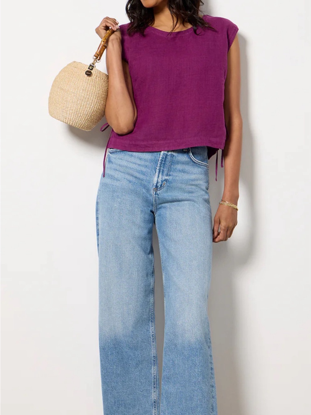 Agolde Light Wash High-Rise Wide Leg Jeans